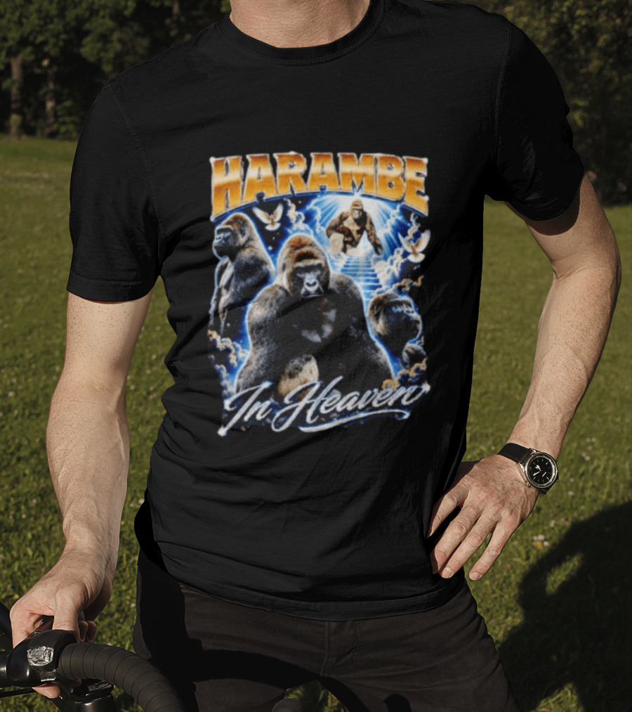 Harambe In Heaven Gorilla And Angels T-Shirt