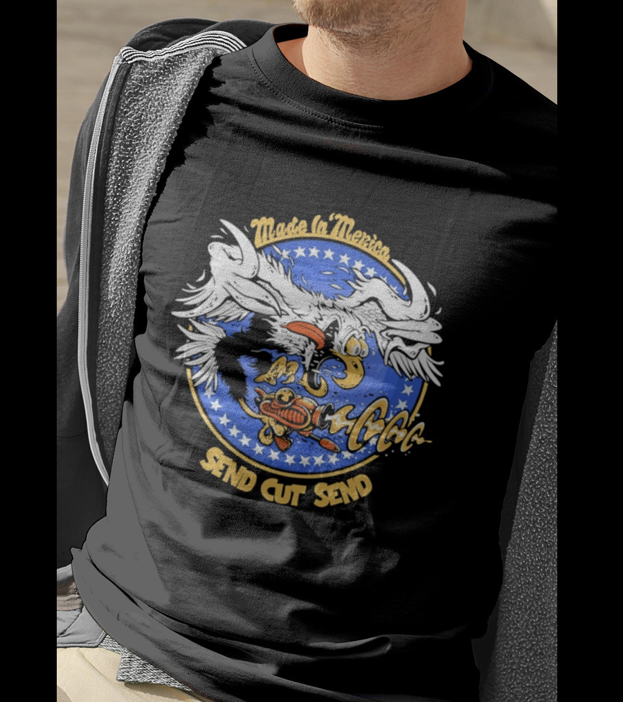 Made In 'Merica Eagle Send Cut Send Stars And Stripes T-Shirt