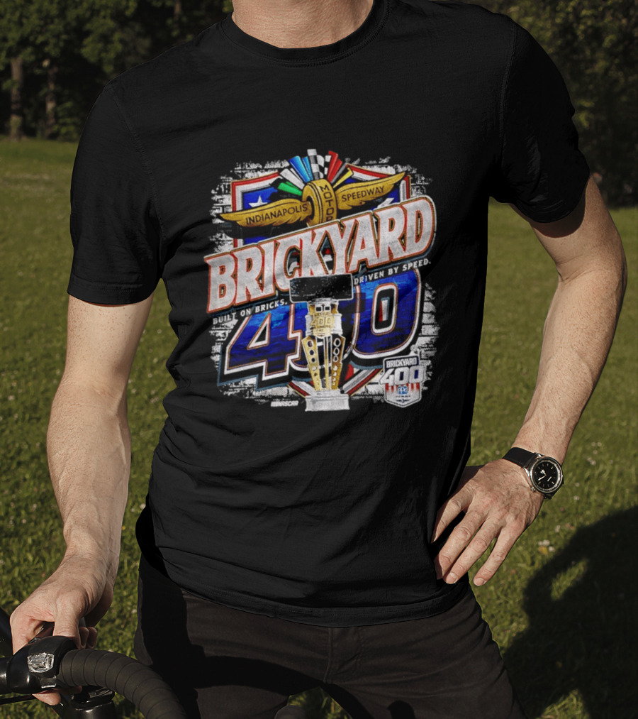 NASCAR Brickyard 400 Indianapolis Motor Speedway Built On Bricks Driven By Speed T-Shirt