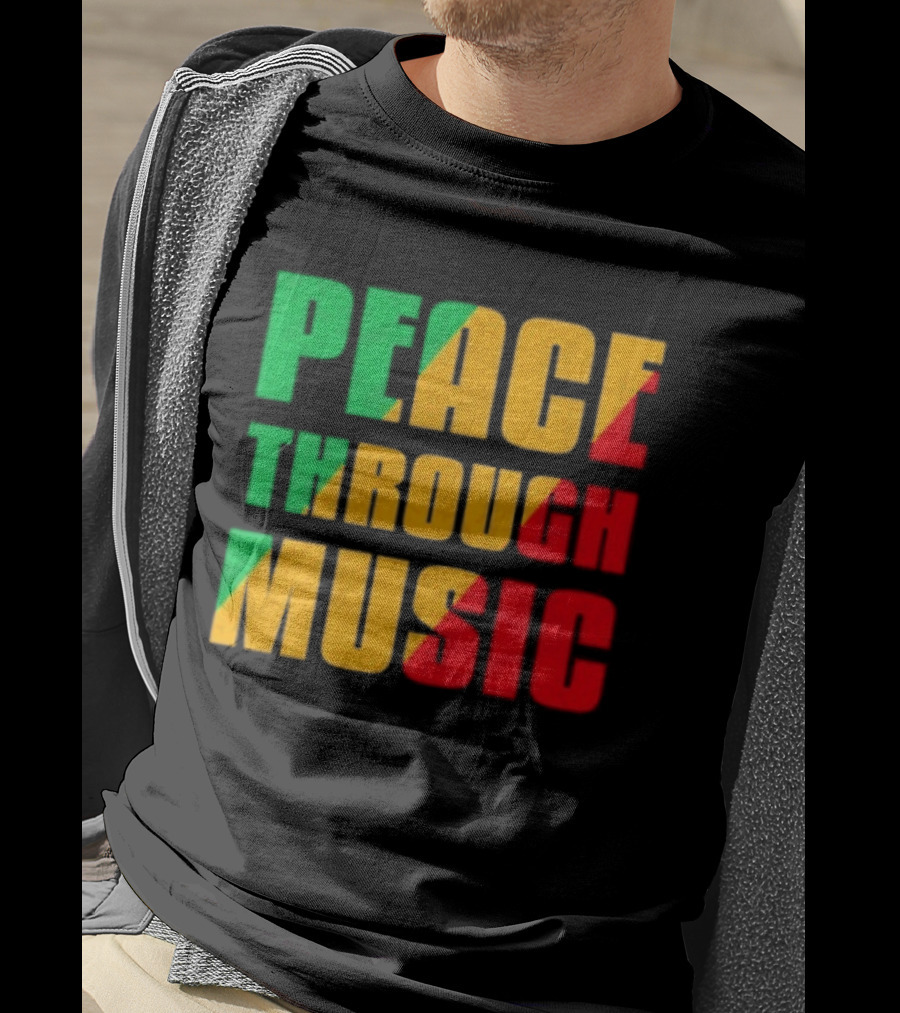 Peace Through Music Reggae Rasta Jamaica T-Shirt