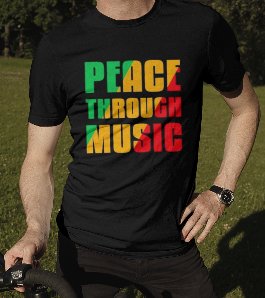 Peace Through Music Reggae Rasta Jamaica T-Shirt