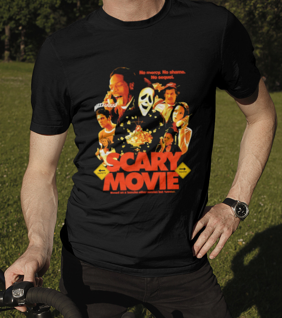 Scary Movie No Mercy No Shame No Sequel Spoof Characters Popcorn Scene T-Shirt