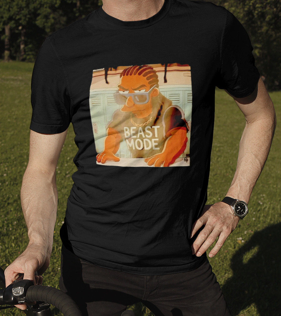 Simpson X Big Chrizzle Beast Mode Character In Sunglasses Locker Room Scene T-Shirt