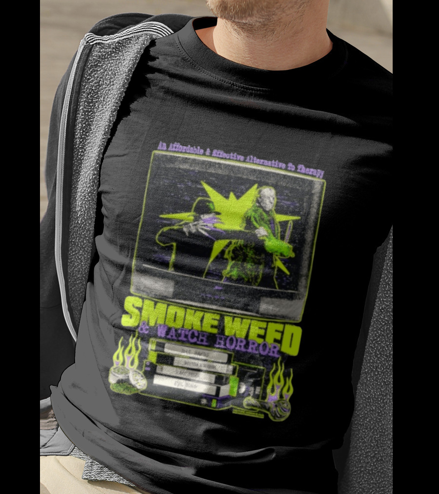 Affordable Effective Alternative Freddy Krueger Jason Voorhees Smoke Weed Horror T-Shirt