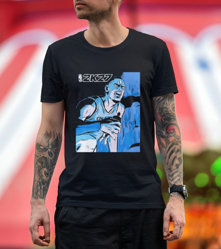 Victor Wembanyama NBA 2K27 Basketball Game Cover T-Shirt