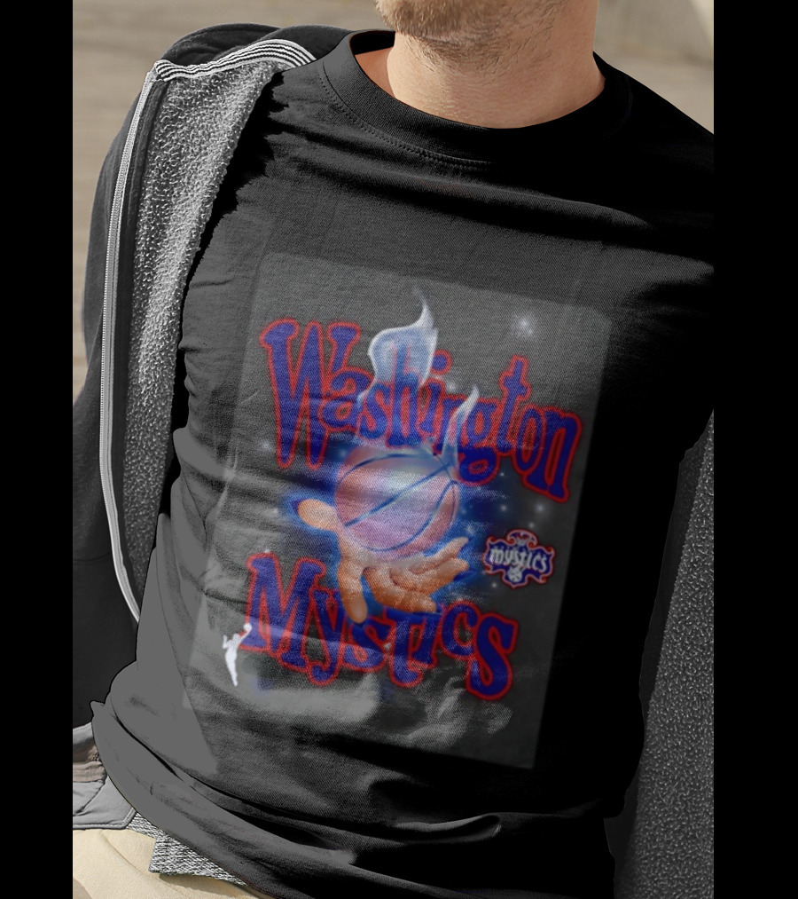 Washington Mystics WNBA Flaming Basketball Team Spirit T-Shirt