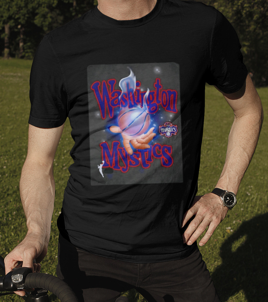 Washington Mystics WNBA Flaming Basketball Team Spirit T-Shirt