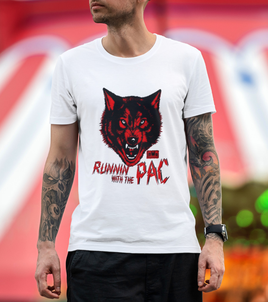Runnin With The Pac Wolf NWo New World Order 2 Sided T-Shirt