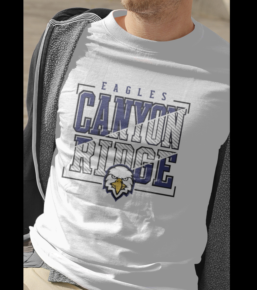 Canyon Ridge Eagles Crown Trio Slanted Lines Head T-Shirt