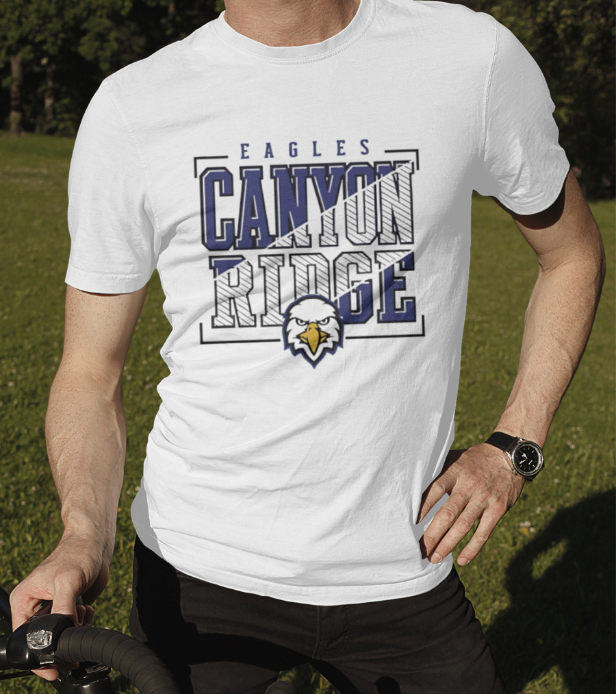 Canyon Ridge Eagles Crown Trio Slanted Lines Head T-Shirt