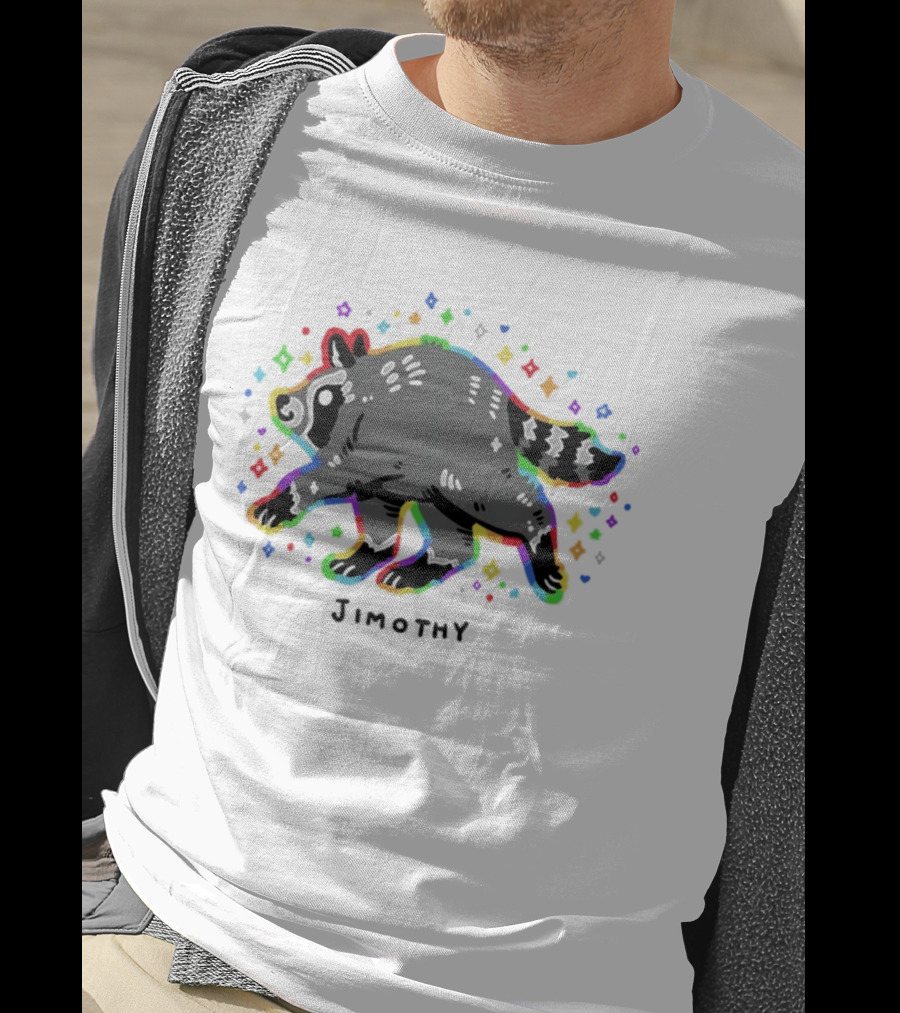 Jimothy Raccoon Trash Panda Colorful Rainbow T-Shirt