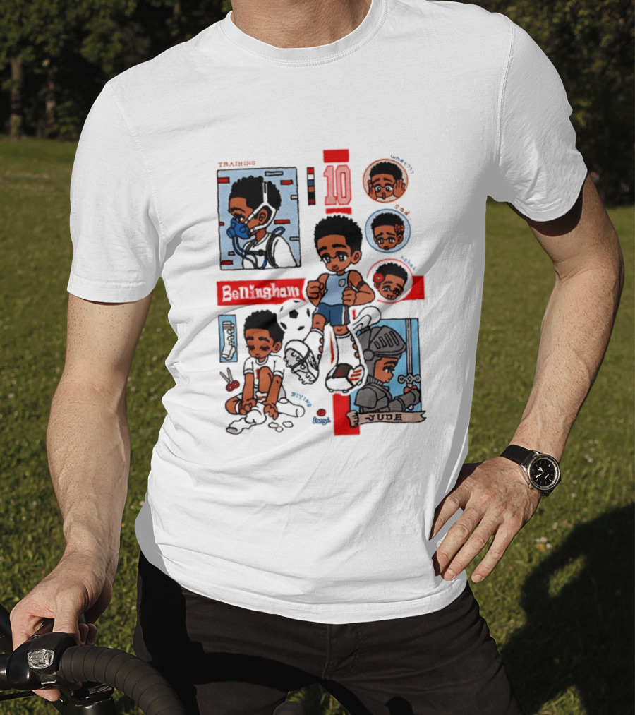 Jude Bellingham Kawaii Cartoon Soccer Training Armor Emotions T-Shirt