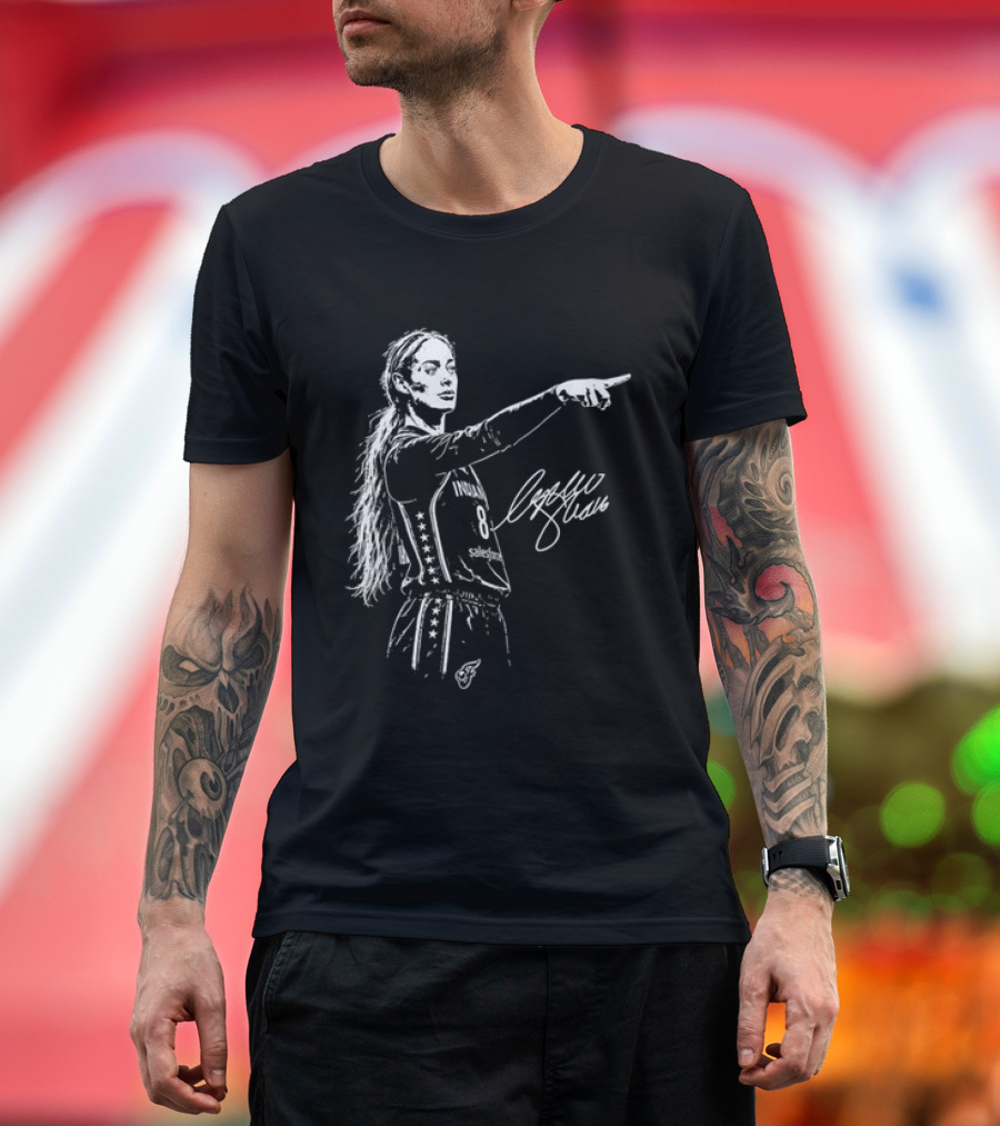 Sophie Cunningham Pointing Gesture Basketball Player Sketch T-Shirt