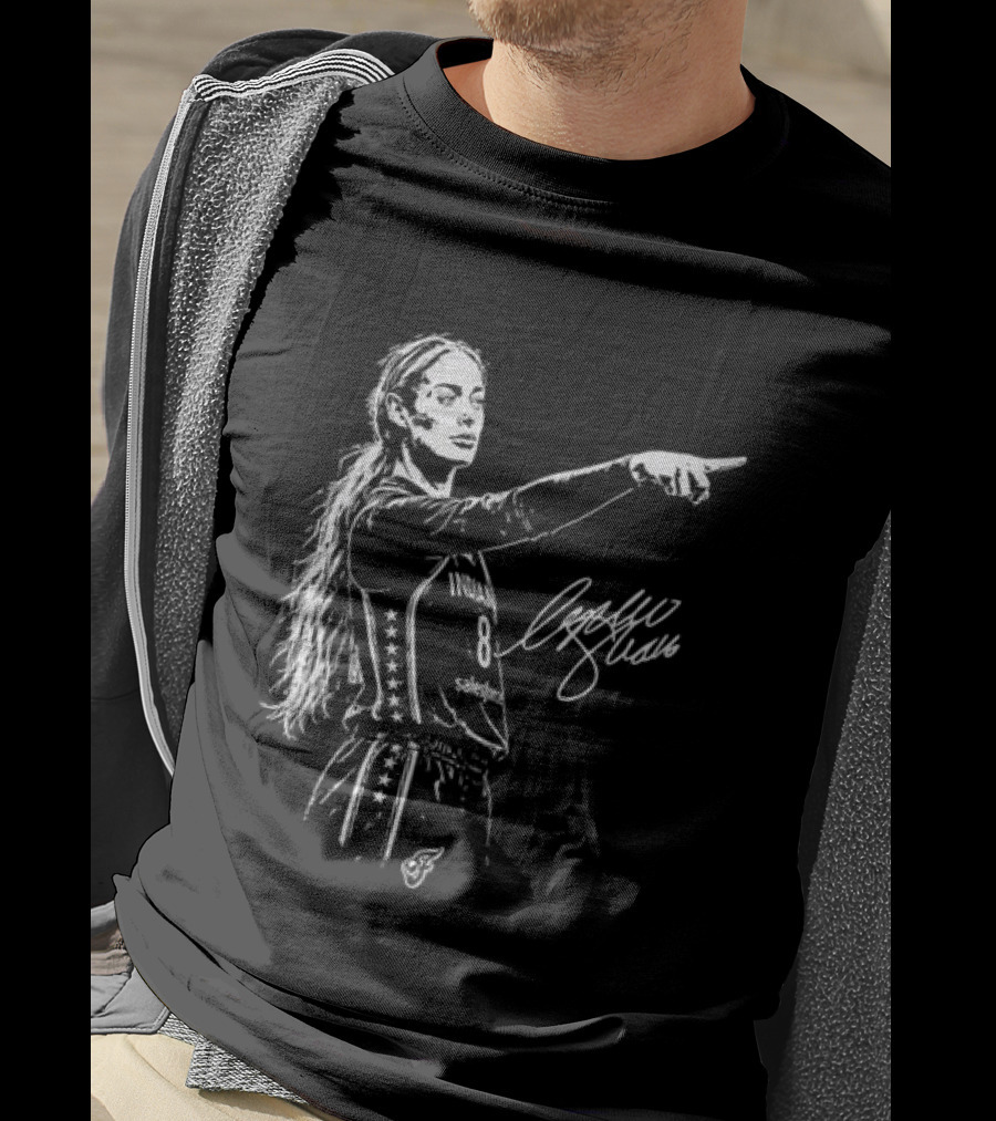 Sophie Cunningham Pointing Gesture Basketball Player Sketch T-Shirt