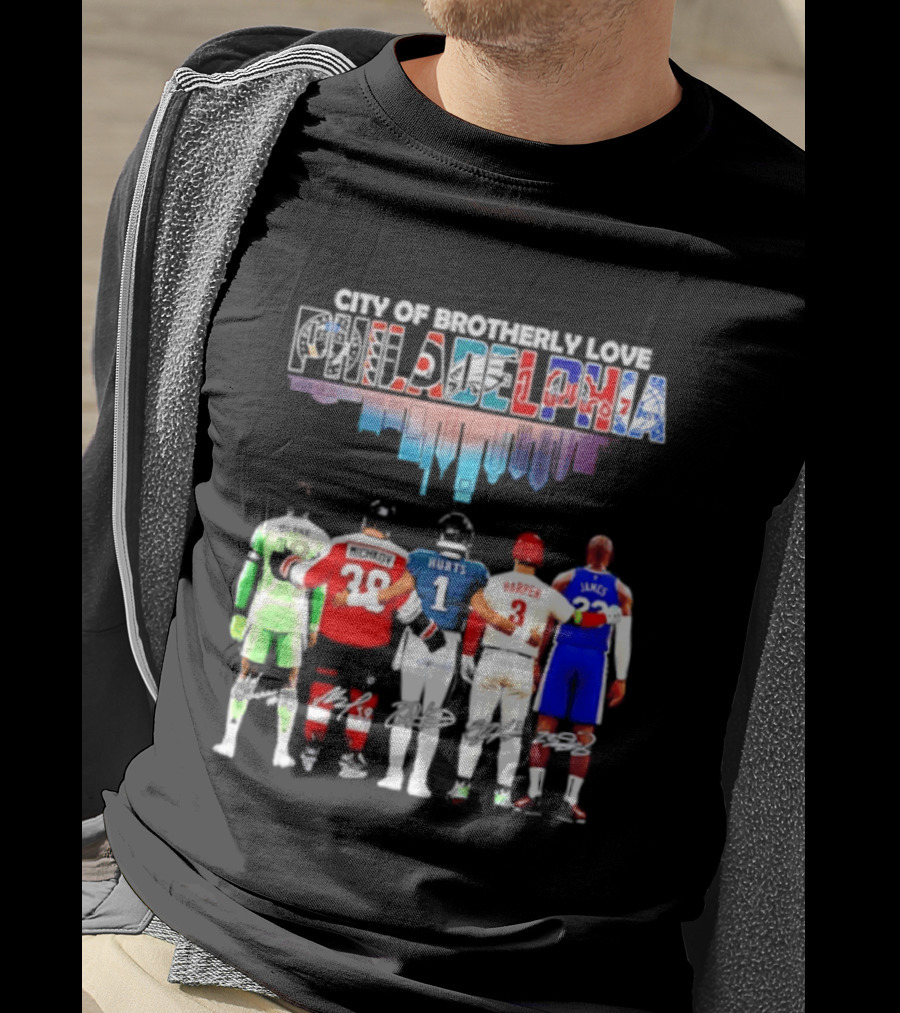 City Of Brotherly Love Philadelphia Skyline James Harper Hurts Blake Michkov T-Shirt