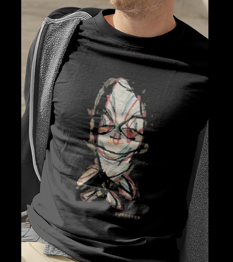 Turnover Store Bug Distorted Face Sketch T-Shirt