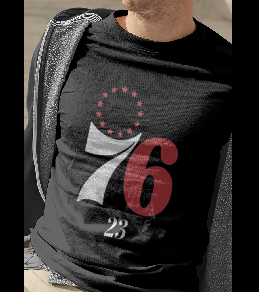 LeBron James Philadelphia 76ers Red In The Paint 23 Number 76 Stars T-Shirt