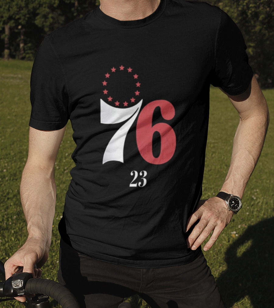 LeBron James Philadelphia 76ers Red In The Paint 23 Number 76 Stars T-Shirt
