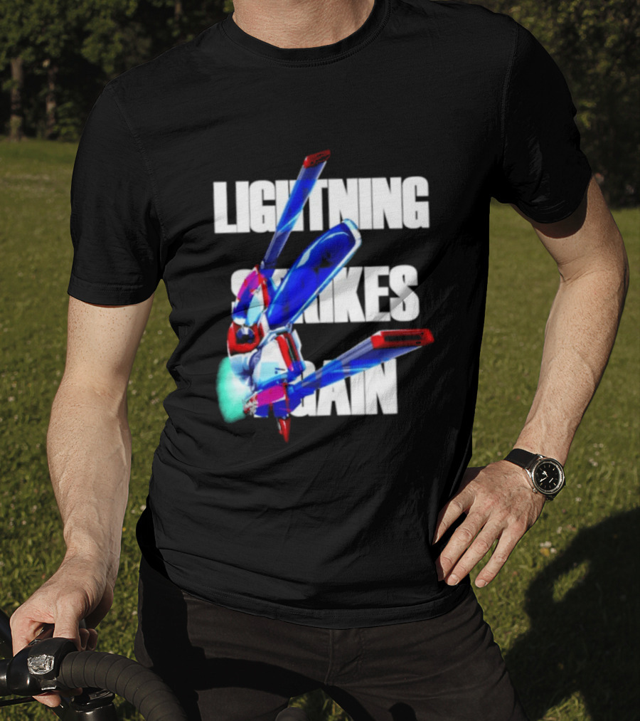 Lightning Strikes Again Gundam Mecha Robot T-Shirt