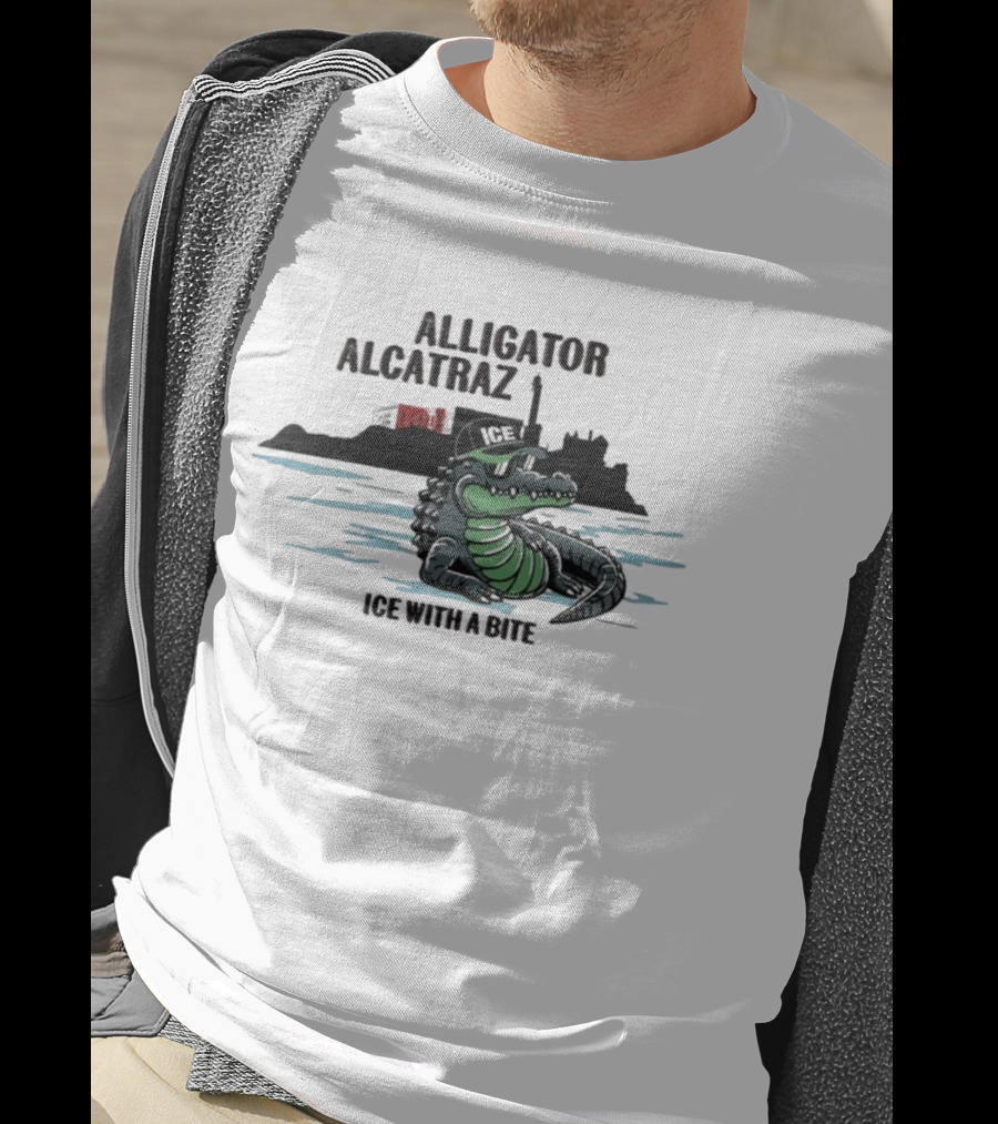 Alligator Alcatraz Ice With A Bite Chilling Reptile At San Francisco Bay T-Shirt