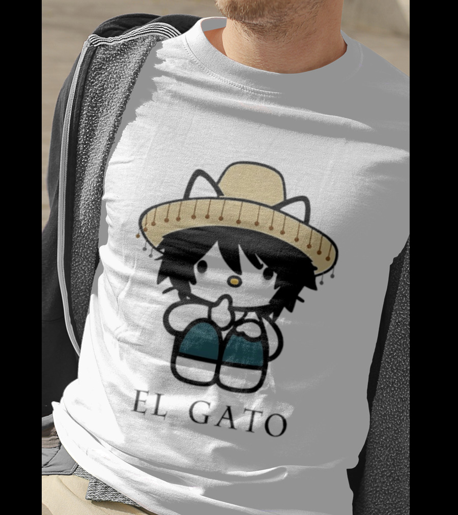 El Gato Hello Kitty L Lawliet Crossover With Sombrero T-Shirt