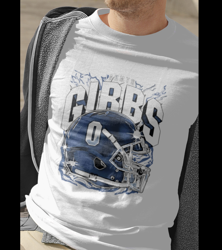 Jahmyr Gibbs 0 Detroit Lions Football Helmet 2026 GIBBS T-Shirt
