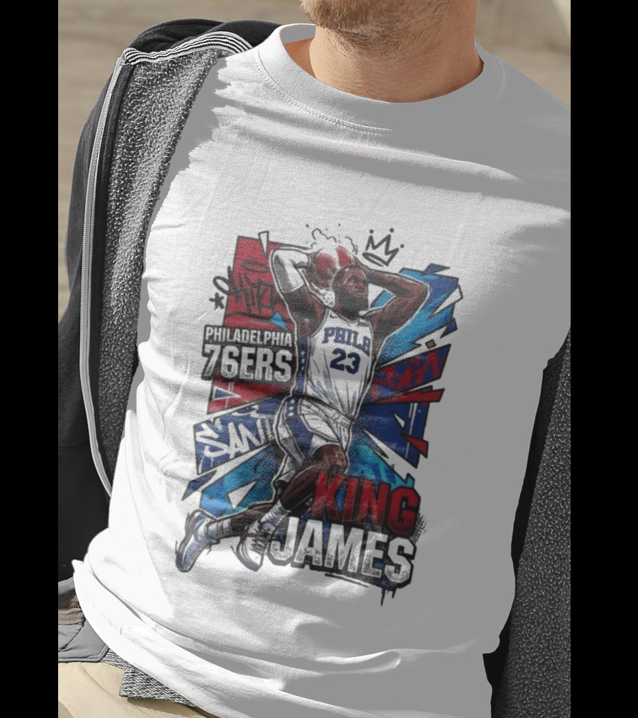 Philadelphia 76ers King James Dunk Graffiti T-Shirt