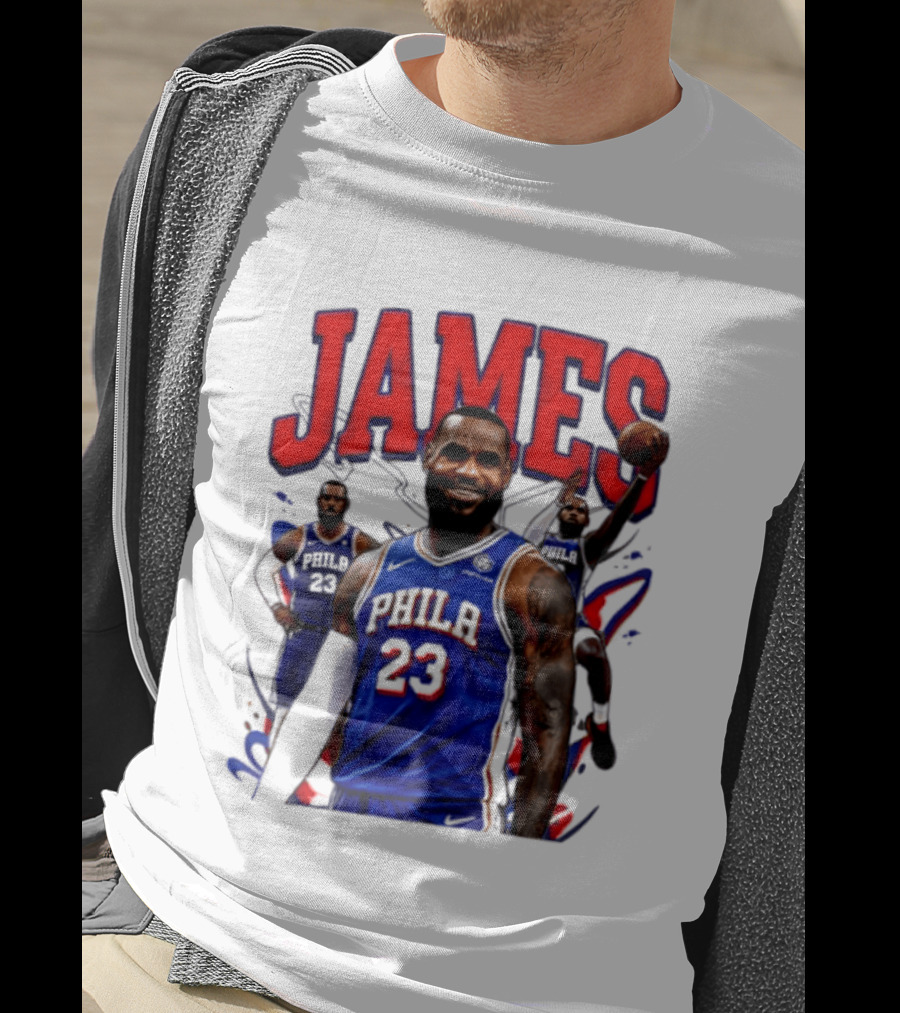 Philadelphia 76ers LeBron James 2026 Basketball Player T-Shirt
