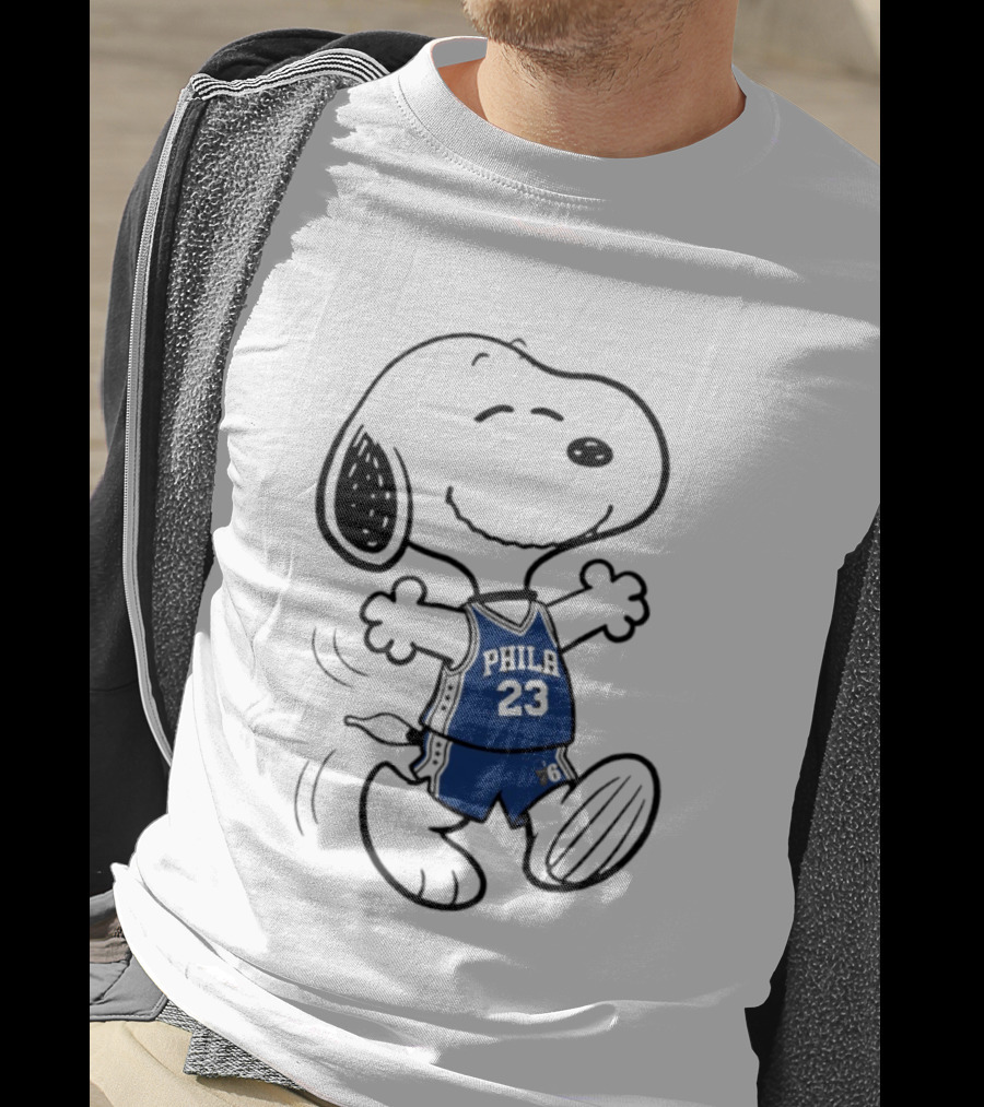 Snoopy Philly 23 Basketball Peanuts X LeBron James Philadelphia Sixer T-Shirt