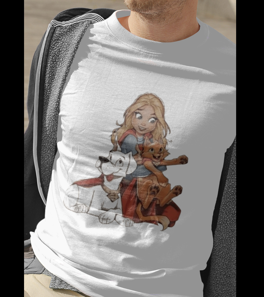 Supergirl Krypto Streaky Cartoon Characters Fun T-Shirt