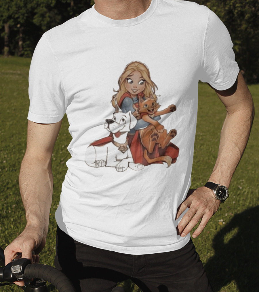 Supergirl Krypto Streaky Cartoon Characters Fun T-Shirt