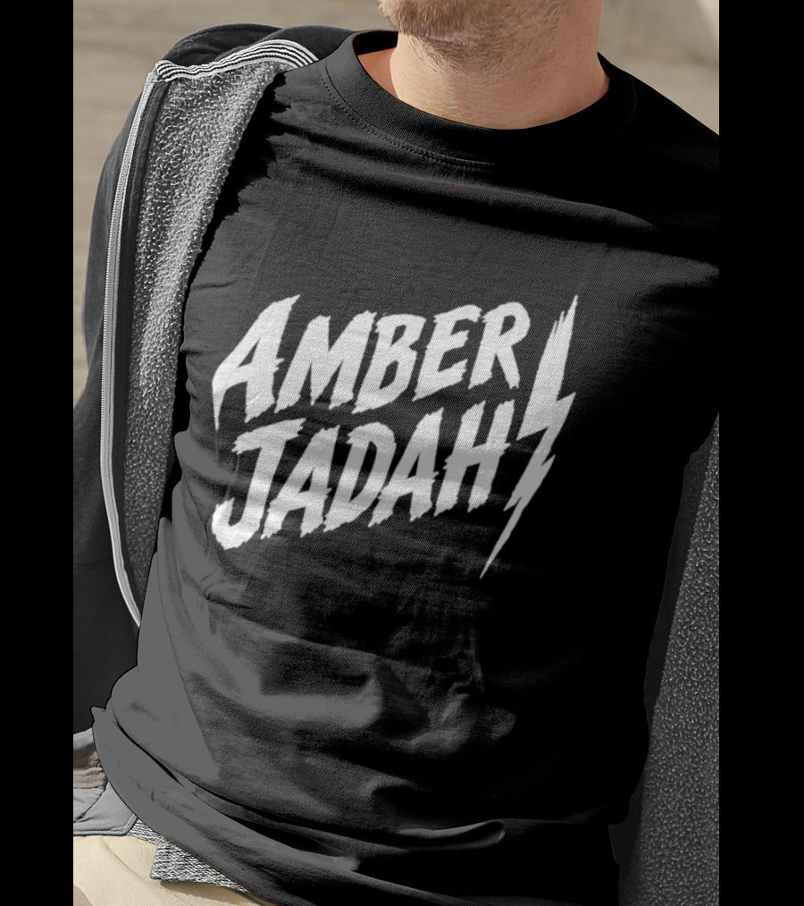 Amber Jadah Lightning Bold Text With Iconic Bolt T-Shirt
