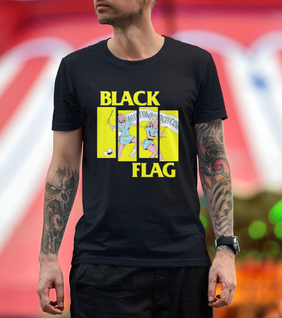 Black Flag Midtown High Comix Punk Rock Mid 20th Century T-Shirt