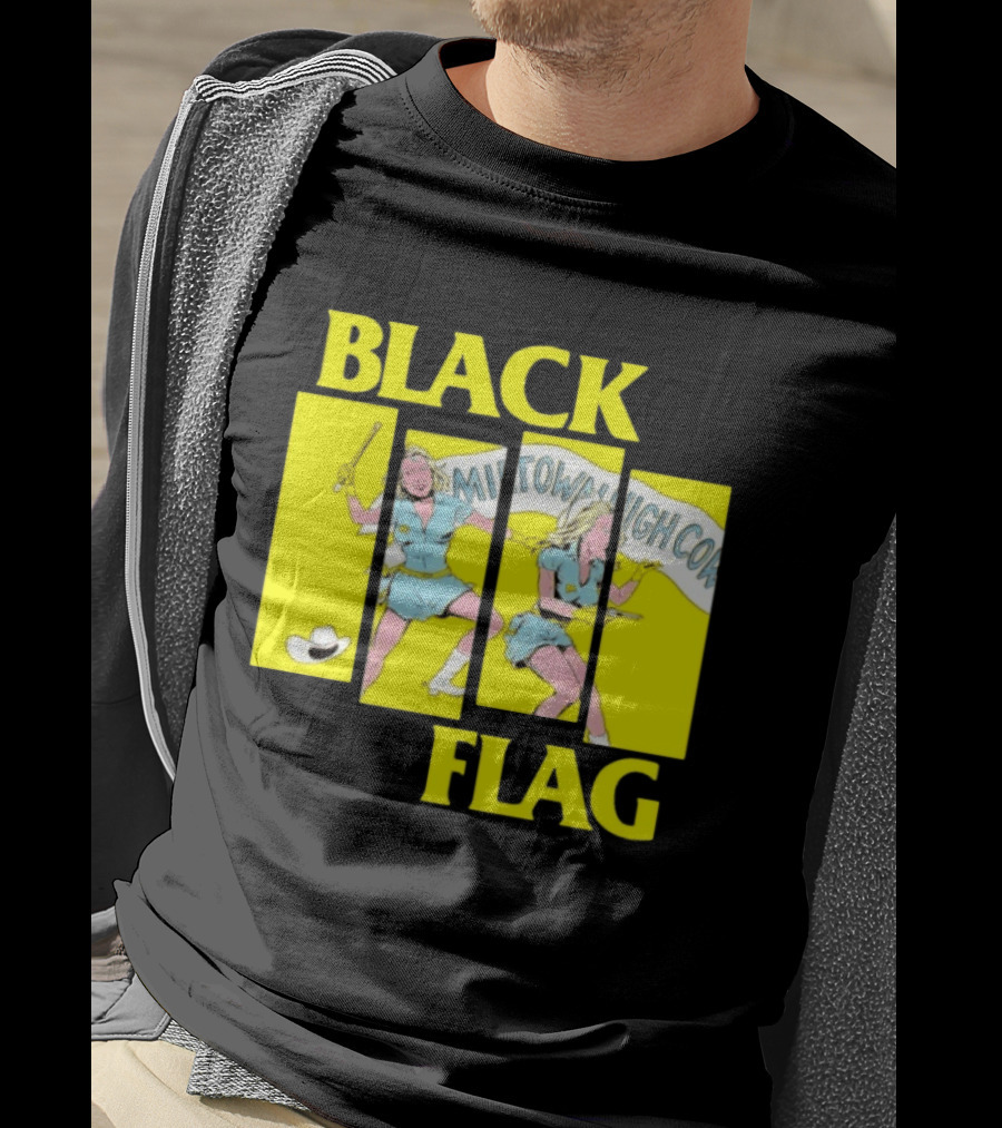 Black Flag Midtown High Comix Punk Rock Mid 20th Century T-Shirt