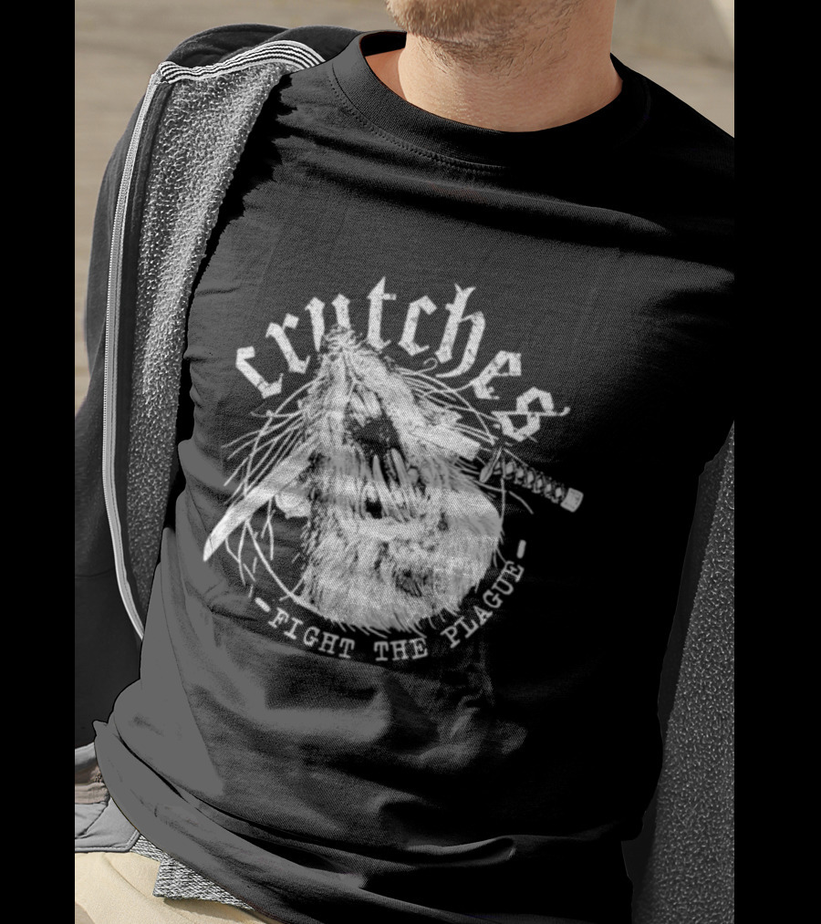 Crutches Fight The Plague Punk Hardcore Twig T-Shirt