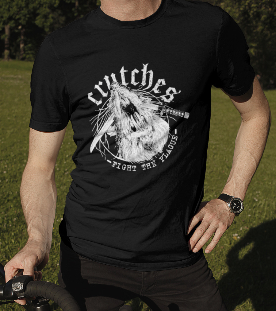 Crutches Fight The Plague Punk Hardcore Twig T-Shirt