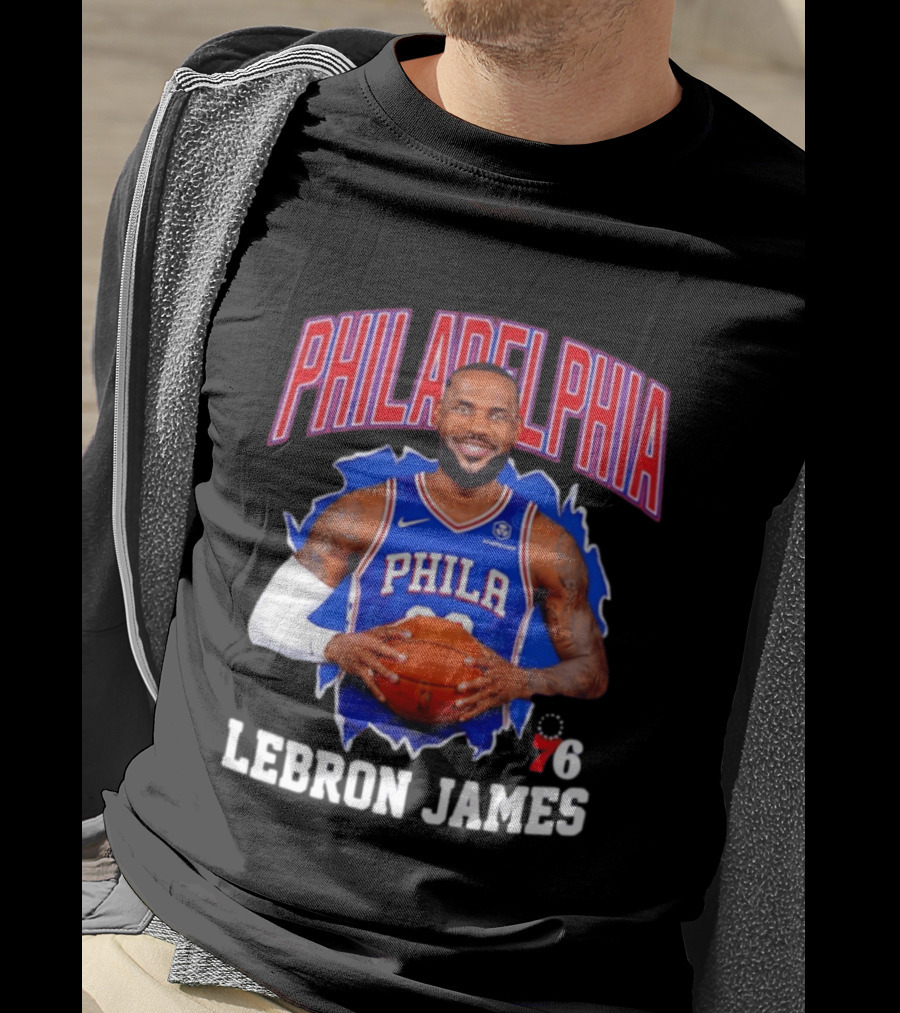 Philadelphia 76ers LeBron James Basketball Jersey Fan T-Shirt