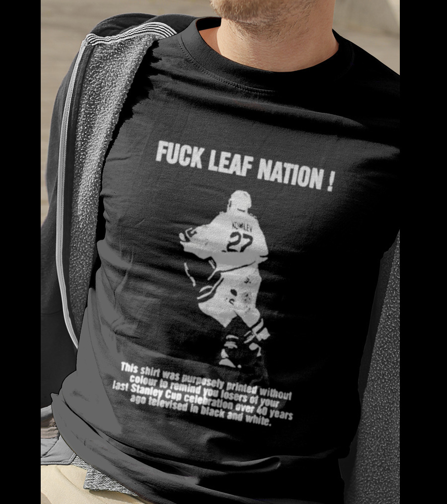 Fuck Leaf Nation Komley 27 Vintage Hockey Fan T-Shirt