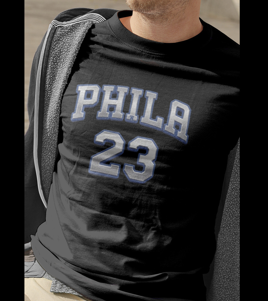 LeBron James 23 Philly Sixers Basketball Two Sided T-Shirt