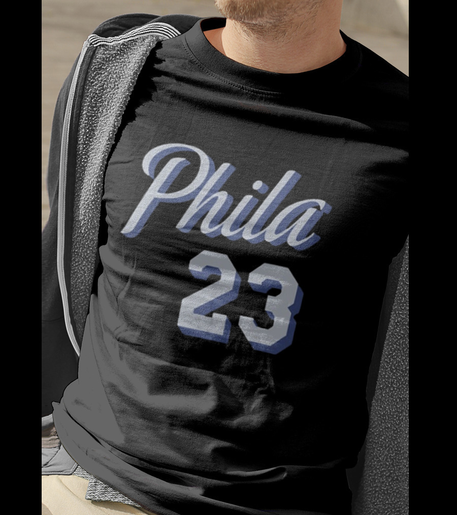 LeBron James 23 Phila 23 Philadelphia 76ers NBA Basketball Two Sided T-Shirt