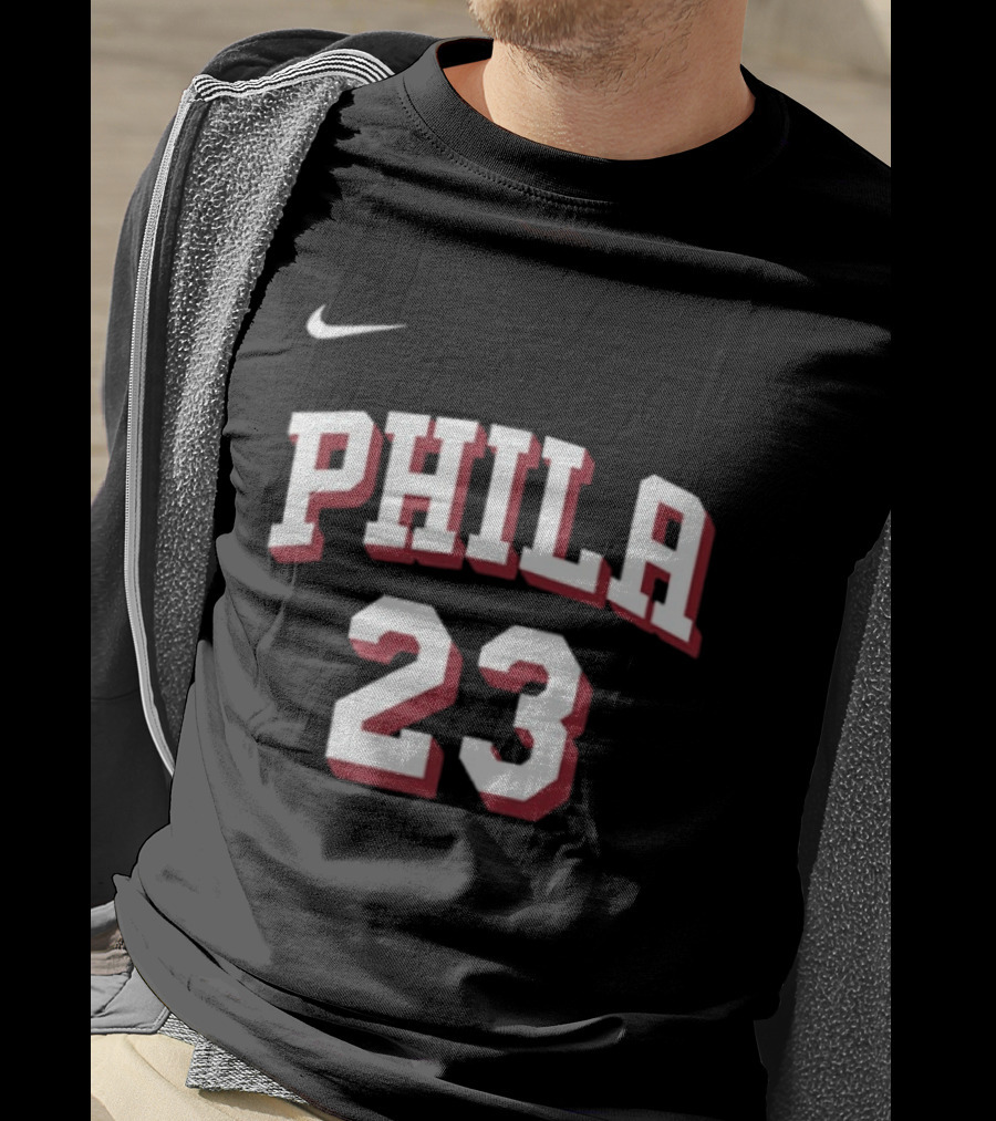 LeBron James 23 Phila 76ers Name Number Royal Nike T-Shirt