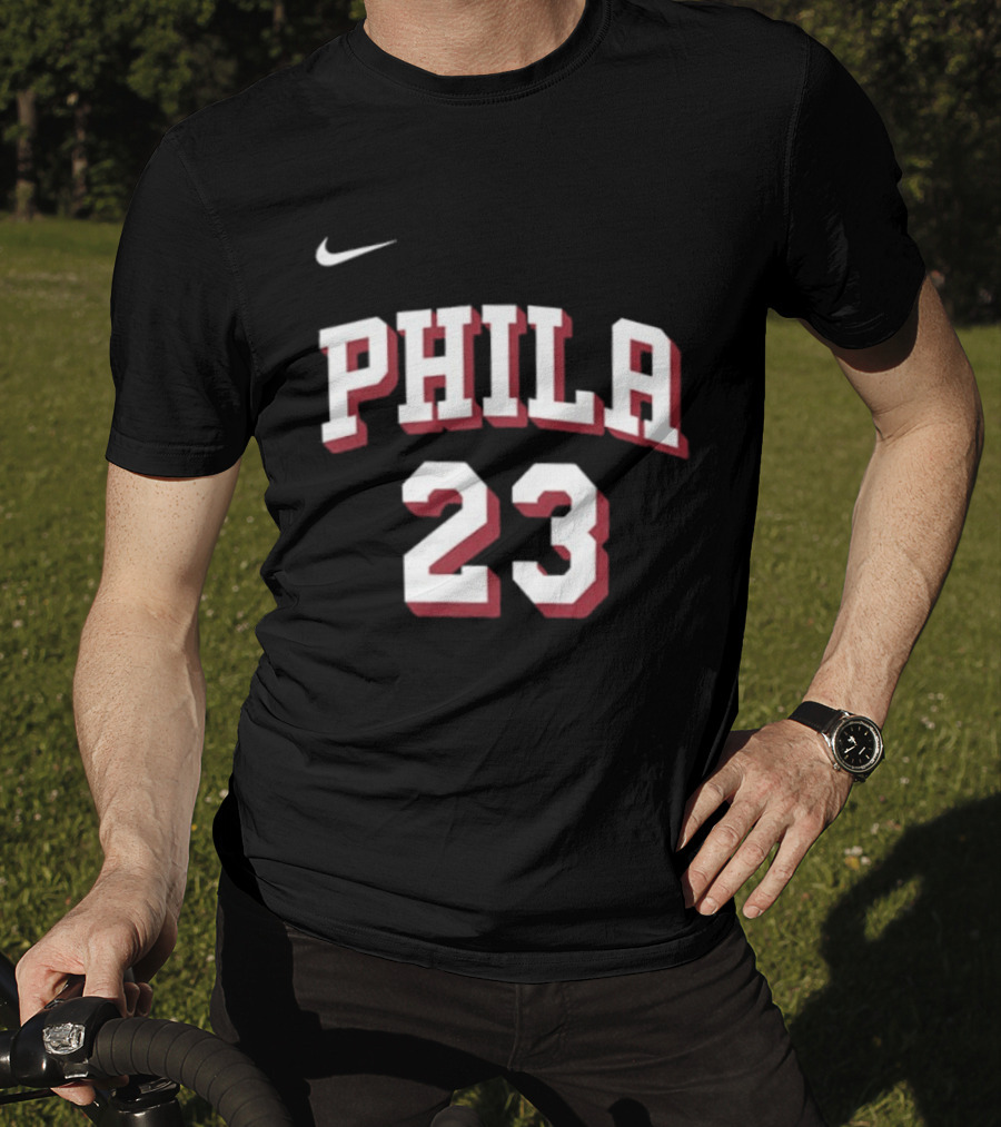 LeBron James 23 Phila 76ers Name Number Royal Nike T-Shirt
