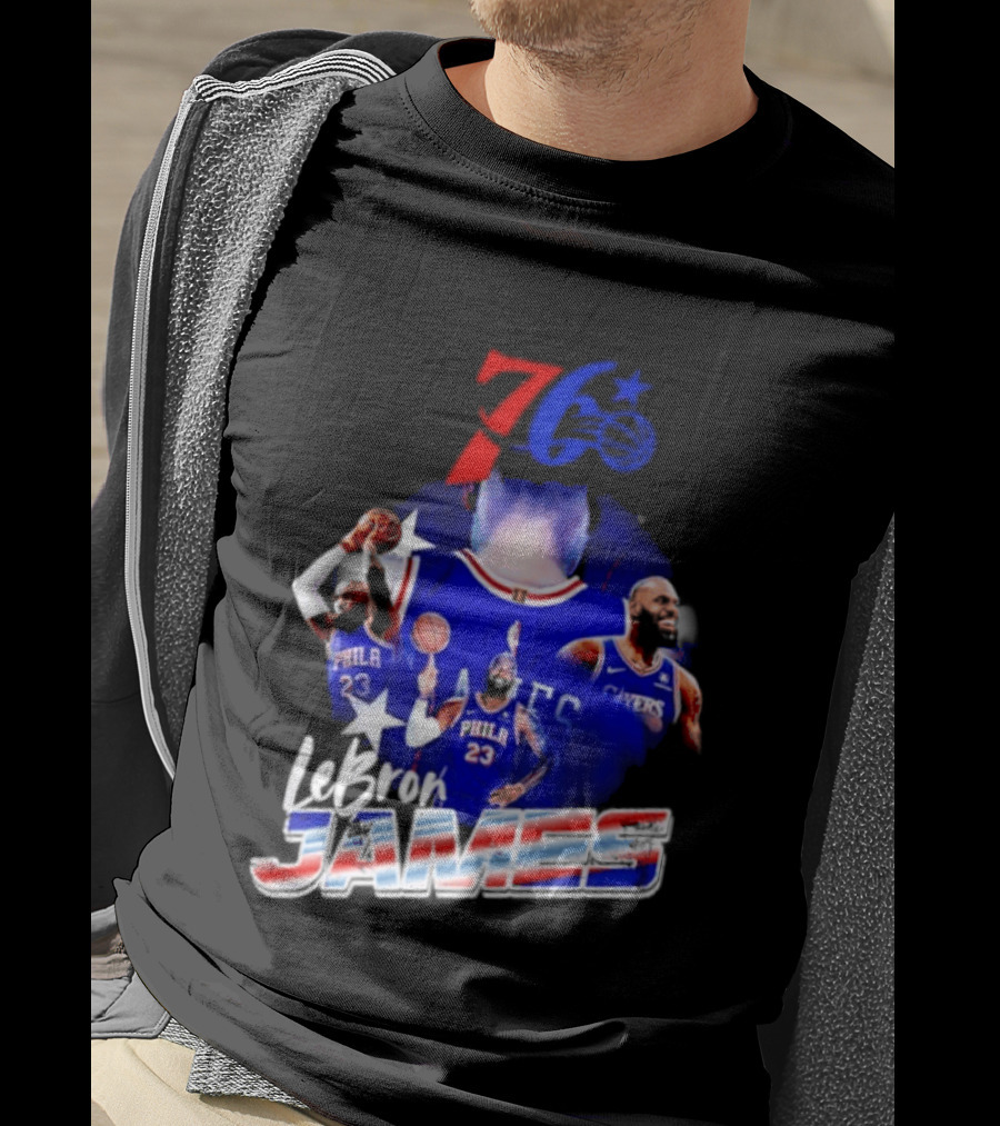 LeBron James Philadelphia 76ers 23 Player Collage T-Shirt