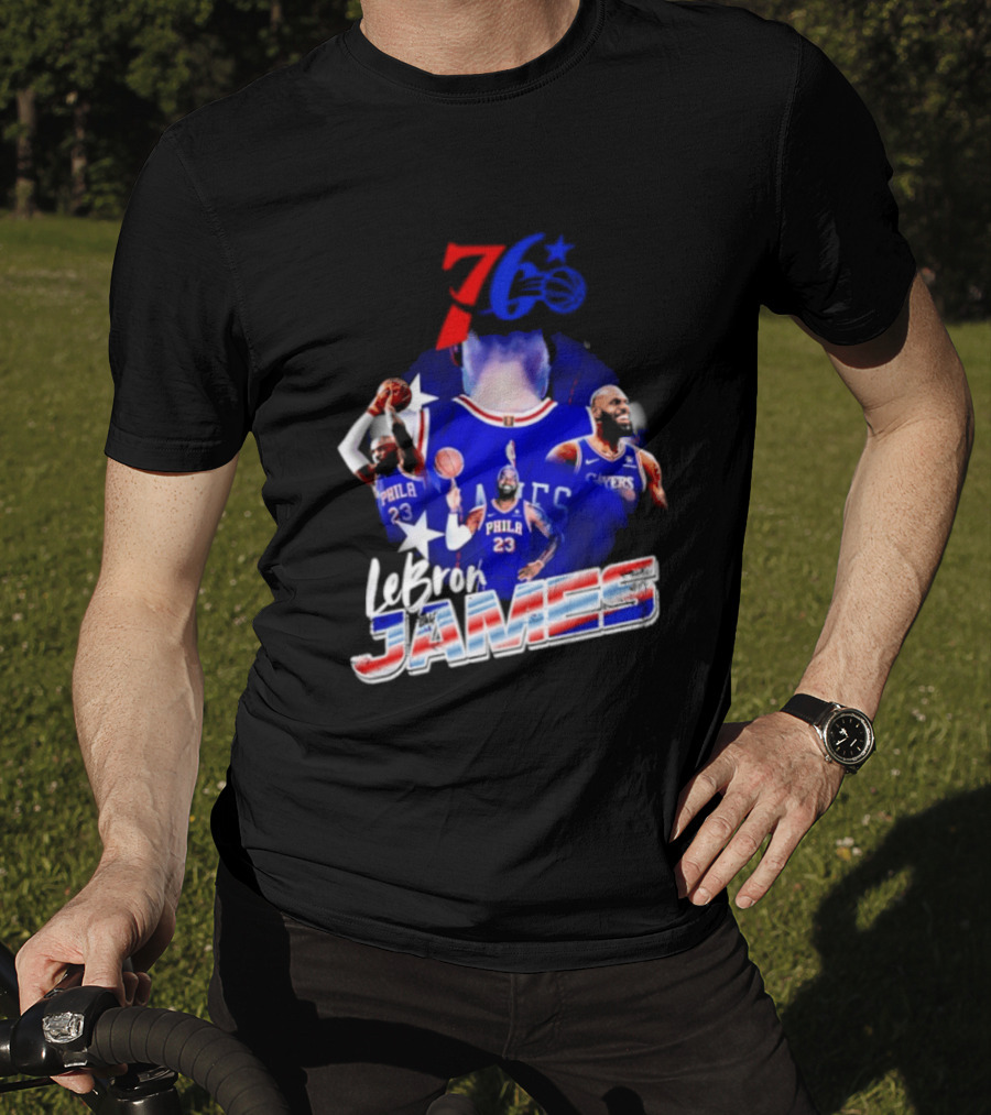 LeBron James Philadelphia 76ers 23 Player Collage T-Shirt