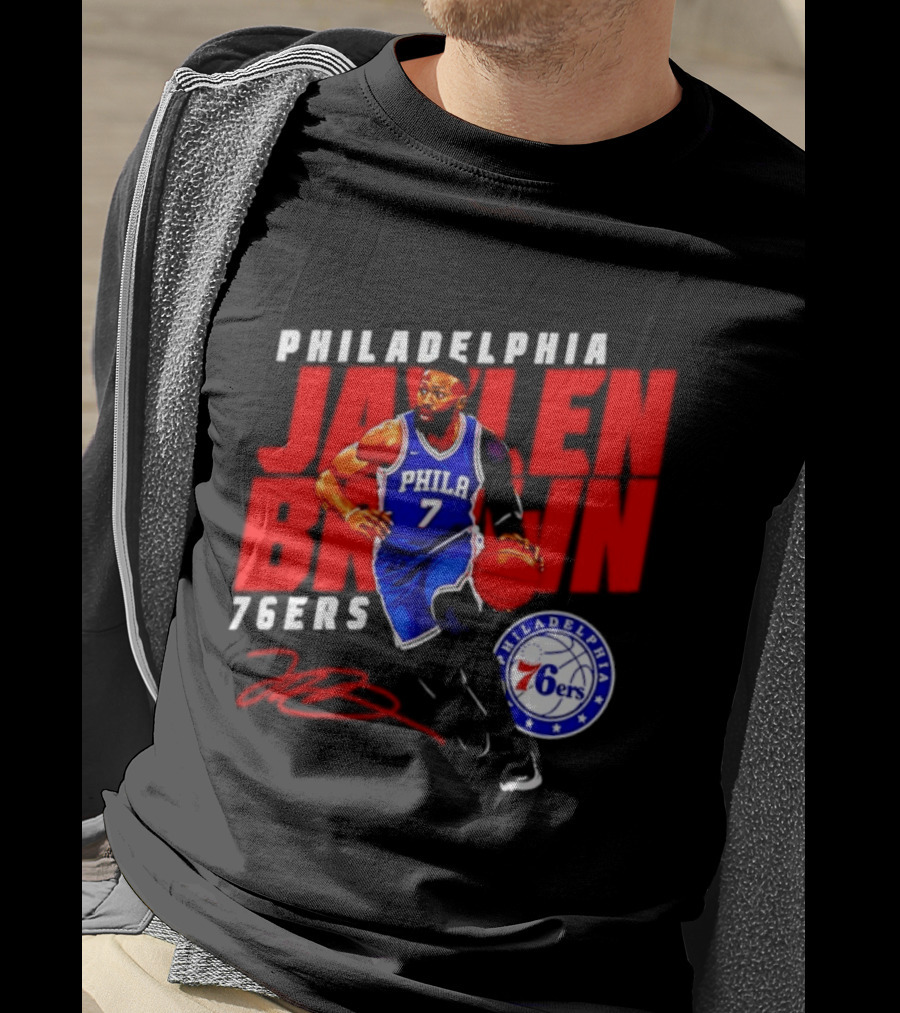 Philadelphia 76ers NBA Jalen Brown 7 Signature T-Shirt