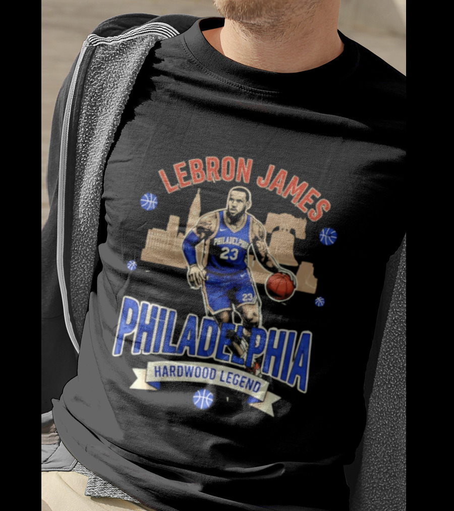 LeBron James Philadelphia Hardwood Legend Skyline Basketball 23 T-Shirt
