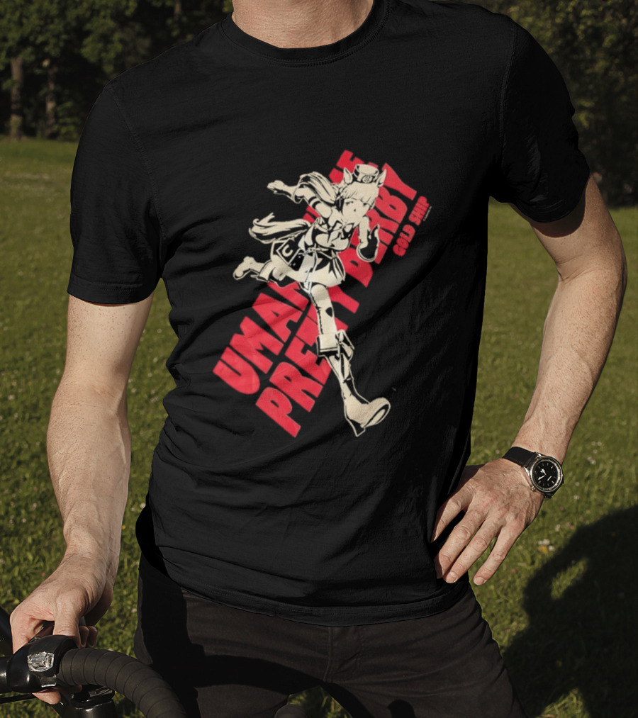 Umamusume Pretty Derby Gold Ship Anime Character Running Pose T-Shirt