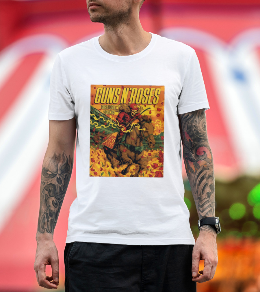 Guns N' Roses Saratoga Springs July 26 2026 Equestrian Skull Rider NY Event T-Shirt
