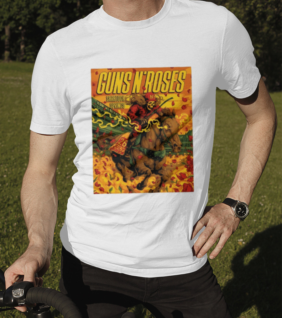 Guns N' Roses Saratoga Springs July 26 2026 Equestrian Skull Rider NY Event T-Shirt