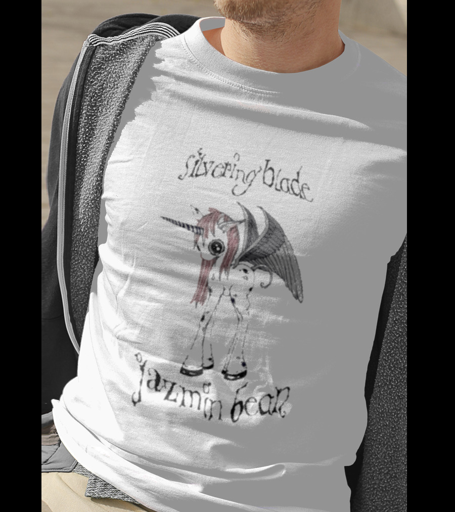 Jazmin Bean Silvering Blade Unicorn With Wings T-Shirt